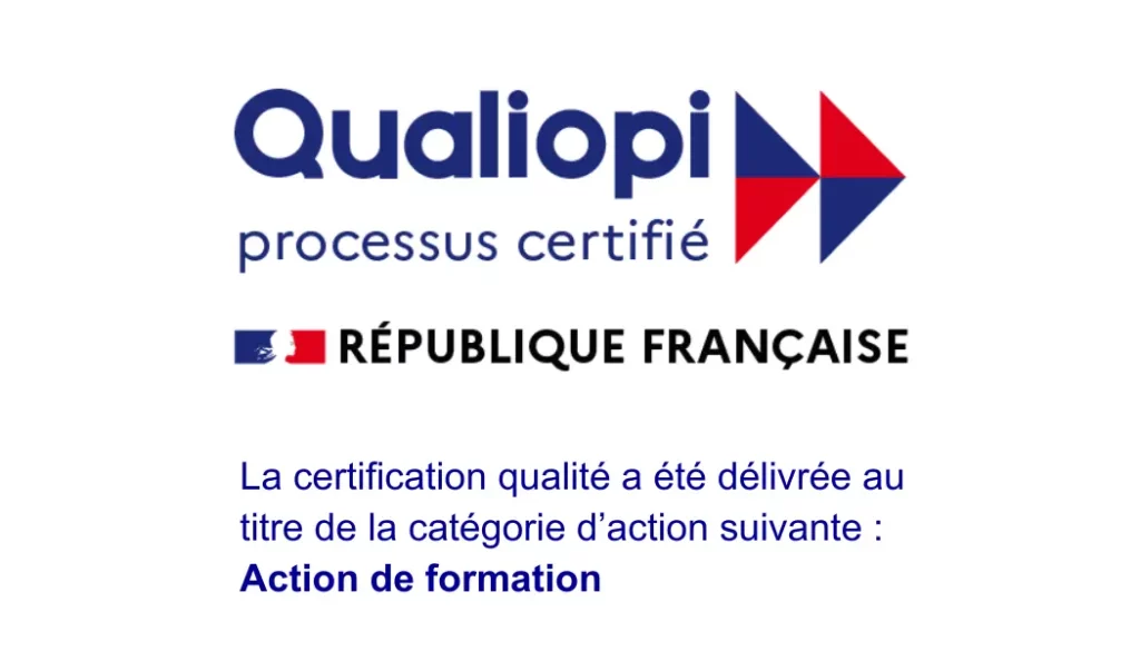 Certification Qualiopi attestant de la qualité des actions de formation de chinois de notre organisme, permettant un financement par le CPF ou OPCO.