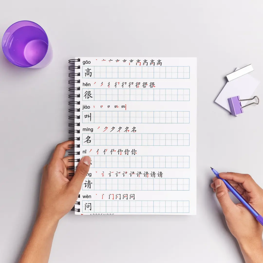 Pack complet 62 fiches écriture HSK 1 PDF à imprimer vocabulaire officiel