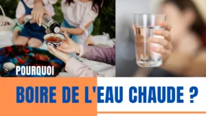 Une image montrant un verre d'eau chaude et un Thermos, pour illustrer l'article au sujet de "pourquoi les Chinois aiment boire de l'eau chaude ?". Un article écrit par Grace de apprendrelechinois.com, un site consacré à l'apprentissage de chinois.