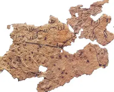 Une image montrant des morceaux de papiers trouvés par les archéologues, cela montre que la Chine fabriquait des papiers il y a plus de 3000 ans.